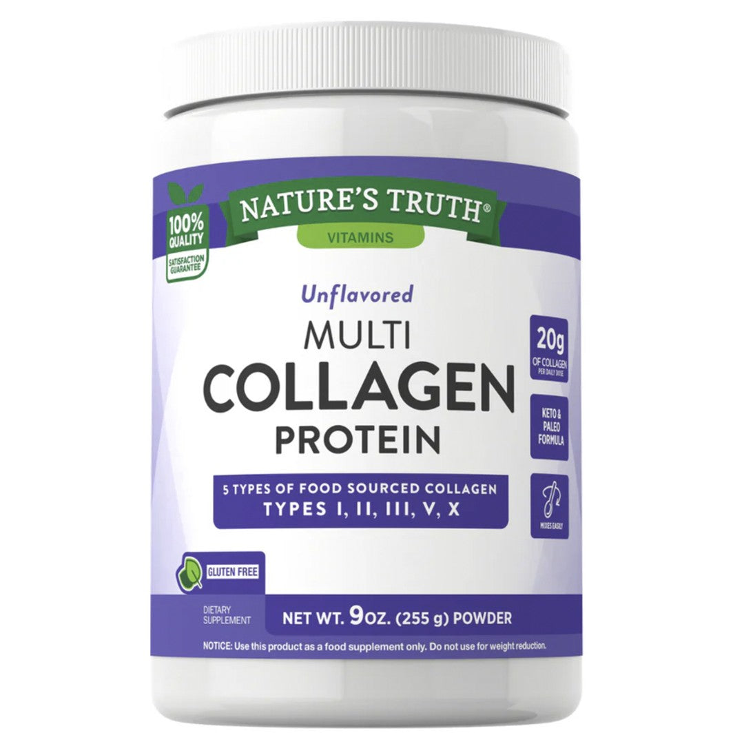Multi Collagen Complex Colágeno Tipo I, II, III, V, X (255 Grs) Nature´s Truth-Vitaminas,salud-One Nutrition-Nature´s Truth