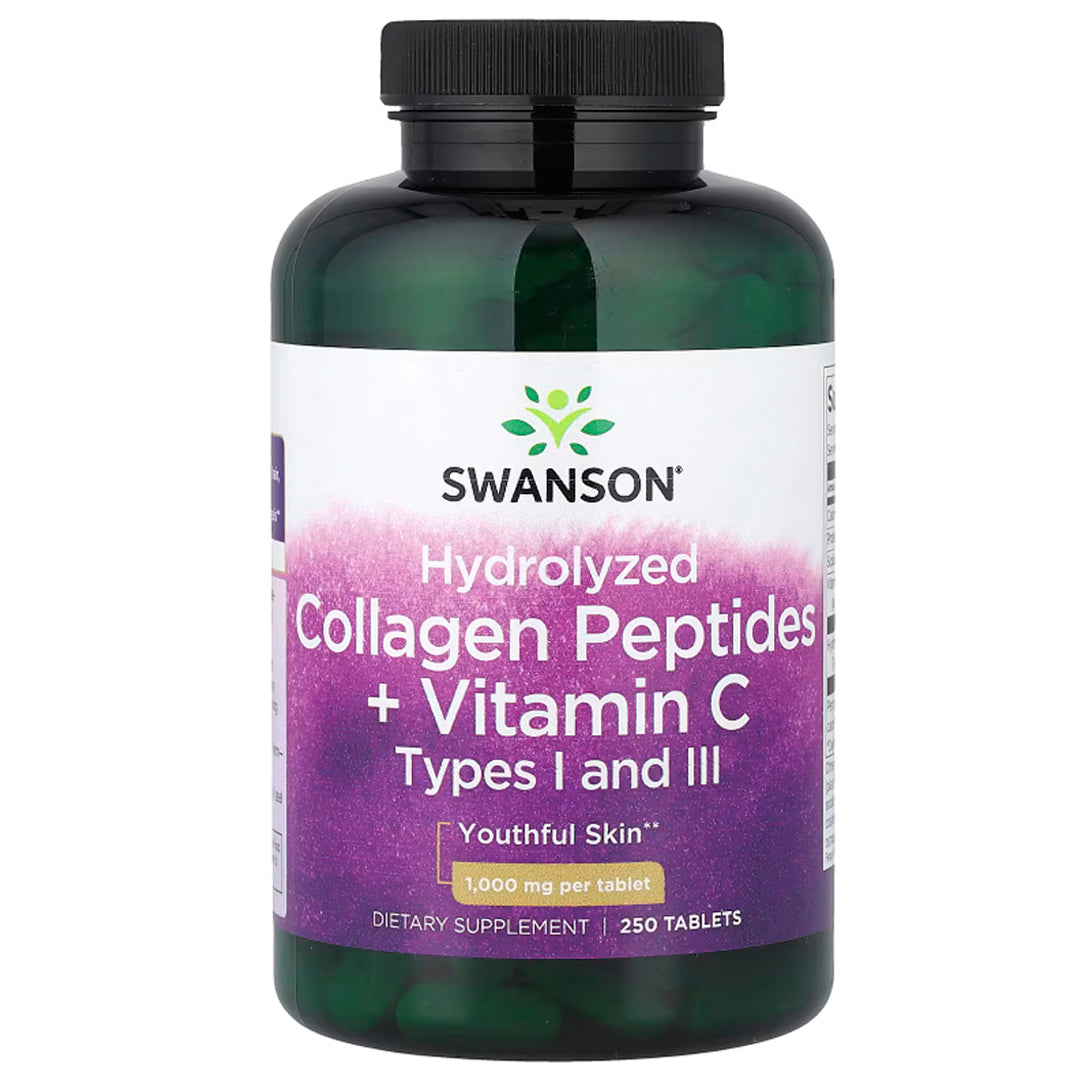 Péptidos de colágeno hidrolizado con vitamina C (250 comprimidos) Swanson