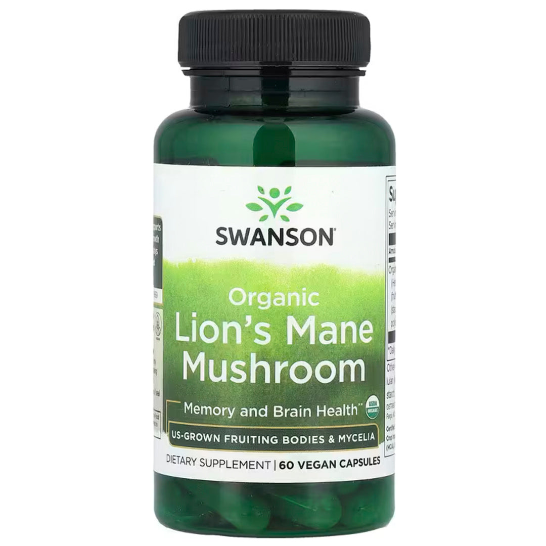 Melena Leon Organic Lions Mane Mushroom (60 Cápsulas veganas) Swanson
