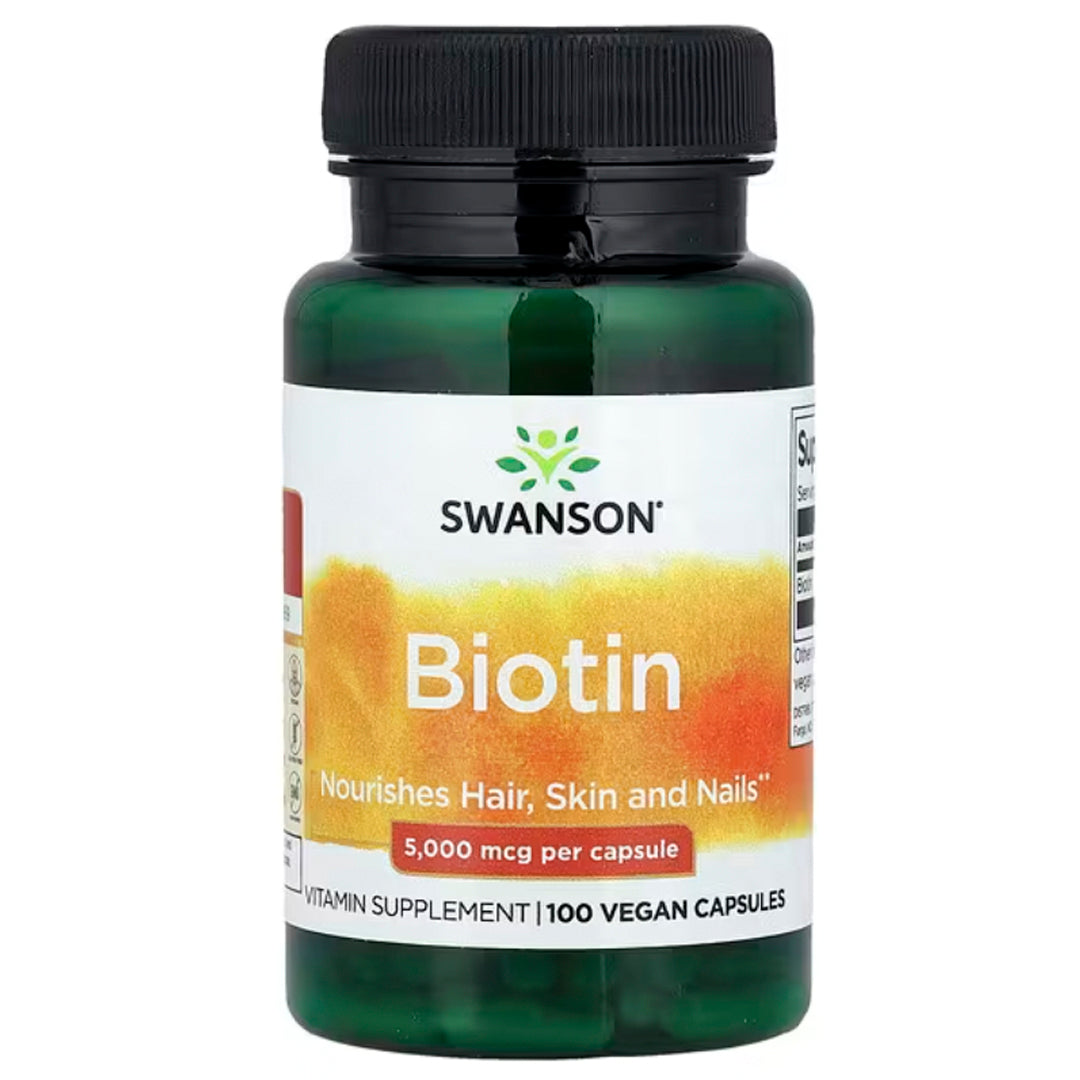 Biotina (5.000 Mcg) 100 Cápsulas Veganas Swanson