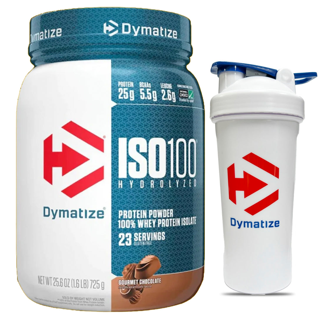 ISO 100 1.4 LB DYMATIZE + SHAKER DYMATIZE BLANCO