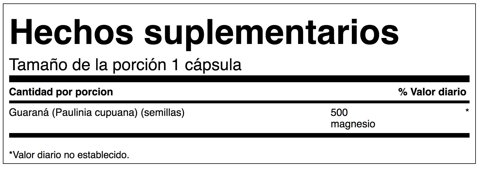 GUARANA 500mg (100 cápsulas)
