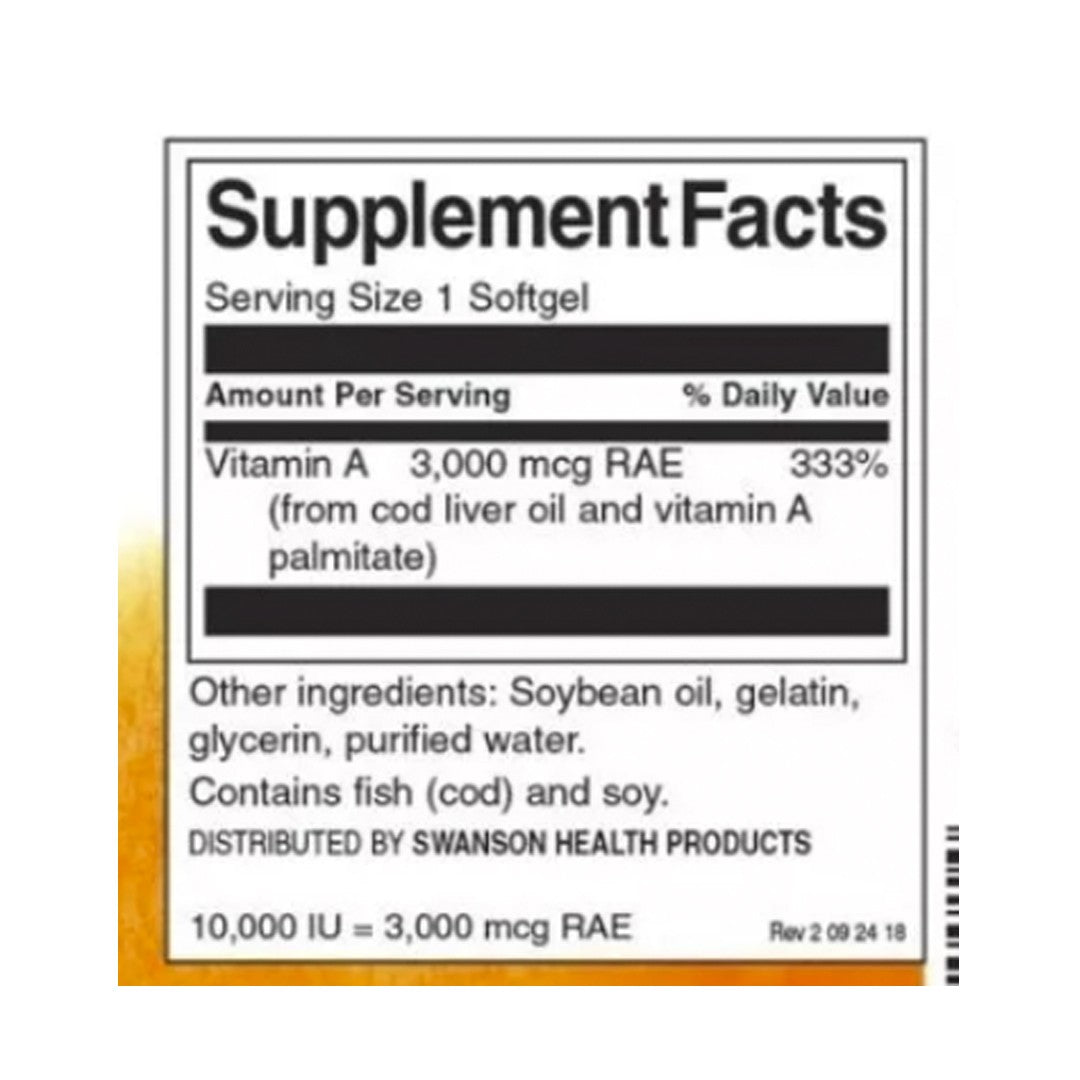 Vitamina A (250 Softgel) Swanson--One Nutrition-SWANSON