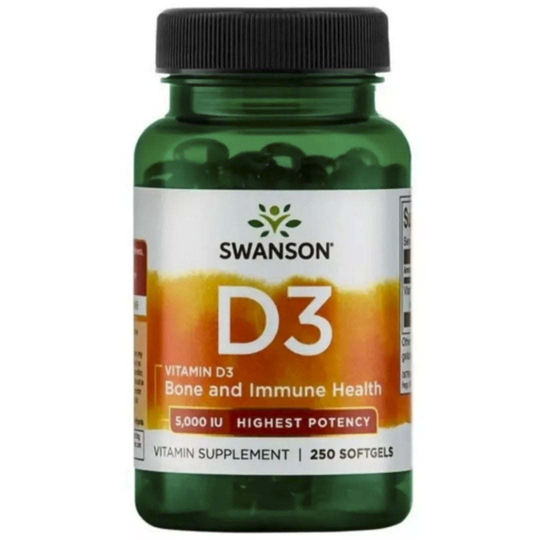 Vitamina D3 5.000IU (250 Soft) Swanson - 250 Softgel