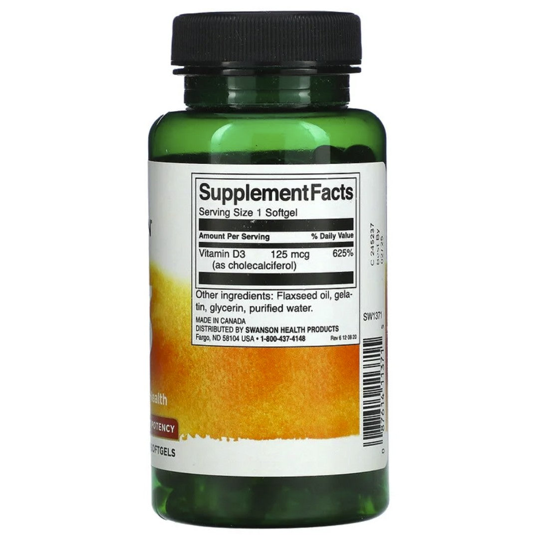 D3 5.000IU (250 Soft) Swanson--One Nutrition-SWANSON