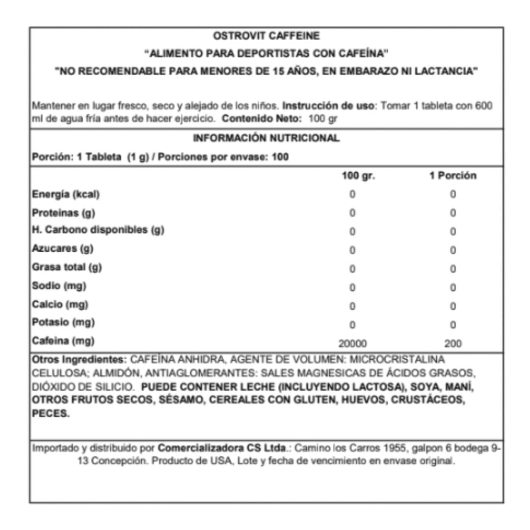 CAFFEINE 200 Mg! (200 tab) OSTROVIT--One Nutrition-OSTROVIT