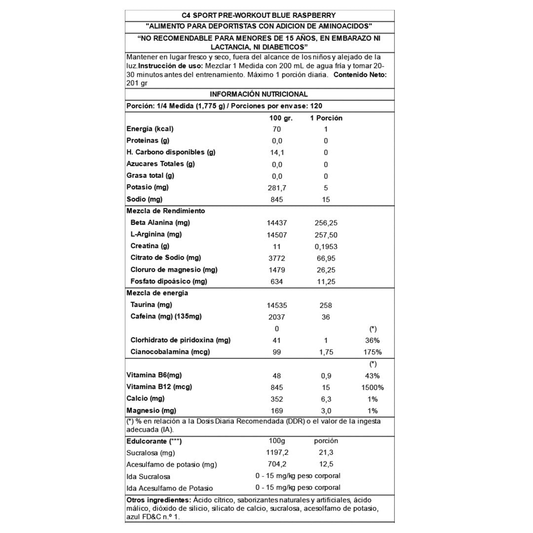 C4 SPORT (213 Gr) CELLUCOR--One Nutrition-CELLUCOR