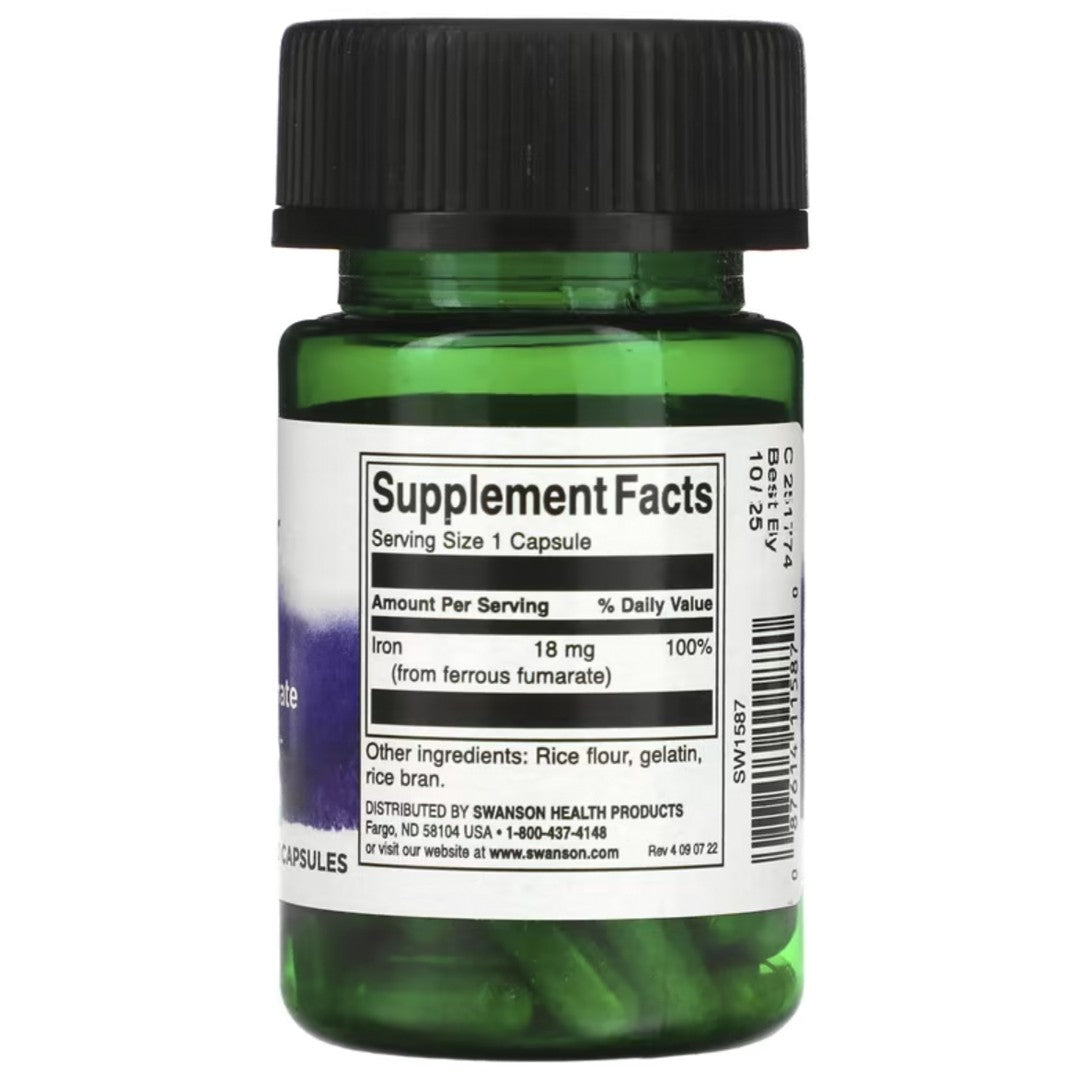 IRON FERROUS FUMARATE (60 CAP) SWANSON--One Nutrition-SWANSON