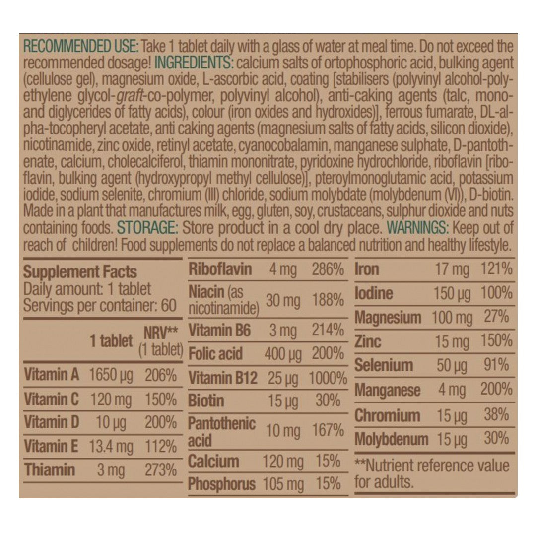 Vegan Multivitaminico Vegano (60 tab) BiotechUSA--One Nutrition-BIOTECH USA