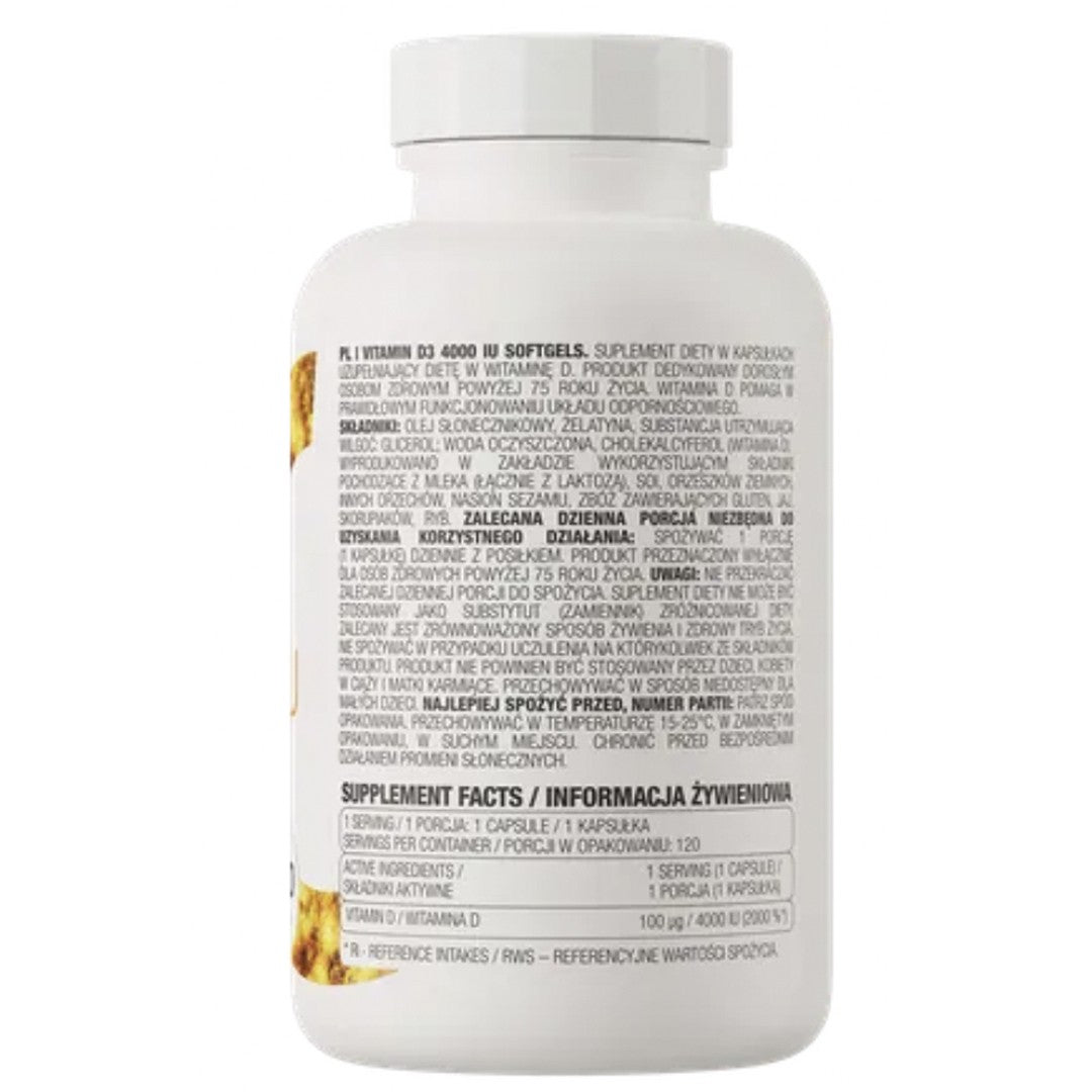 Vitamin D3 4000 IU (120 cap) Ostrovit--One Nutrition-OSTROVIT
