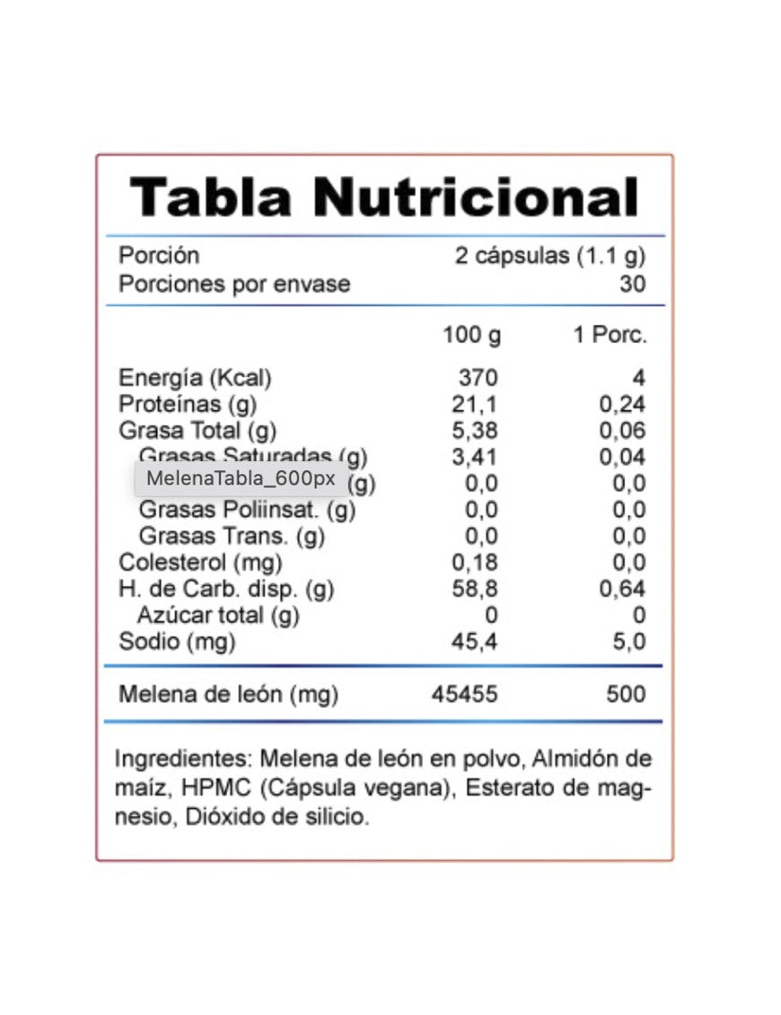 Melena de león (60 cap) Winkler Nutrition-Vitaminas,salud-One Nutrition-Winkler