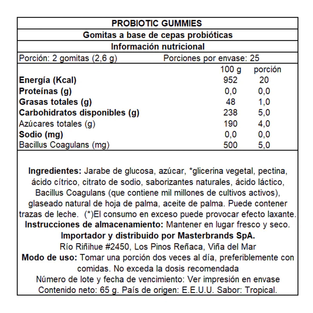 Gomitas de Probióticos - 50 Gomitas Veganas Nature´s Truth-probióticos- prebiotico-One Nutrition-Nature´s Truth