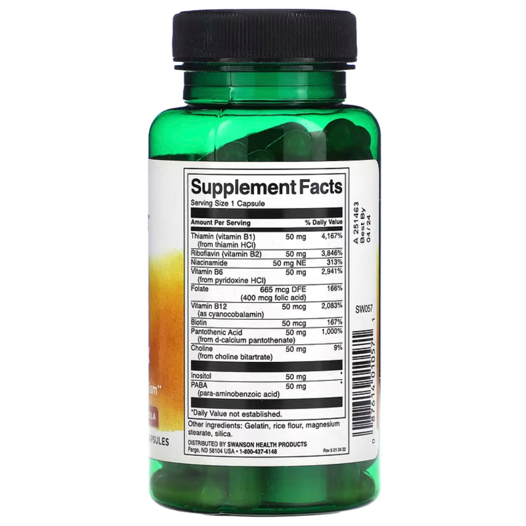 Balance B-50 Complex (100 cap) Swanson-Vitaminas,salud-One Nutrition-Swanson