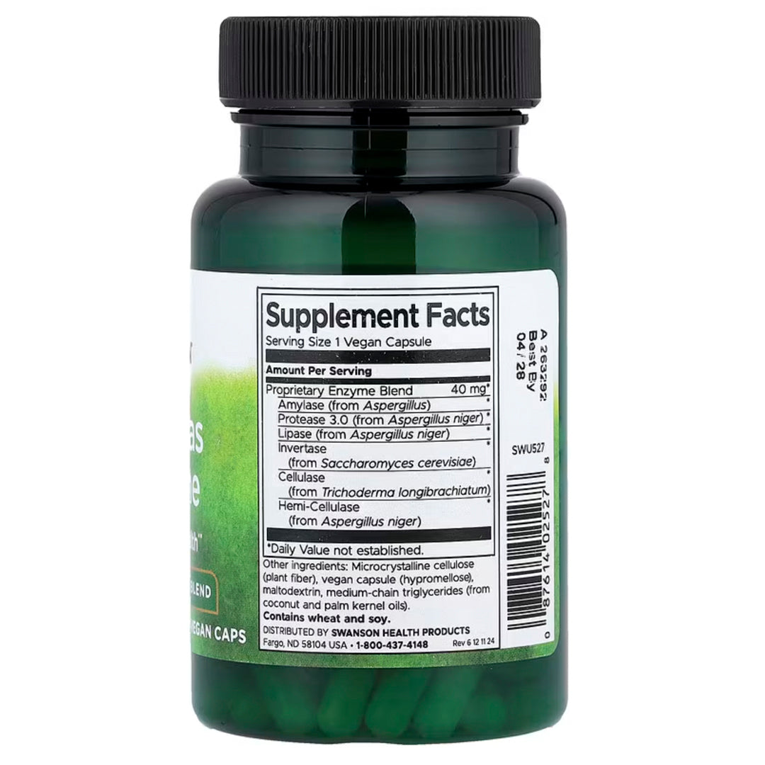 ANTI-GAS ENZYME (90 Cápsulas Veganas) Swanson