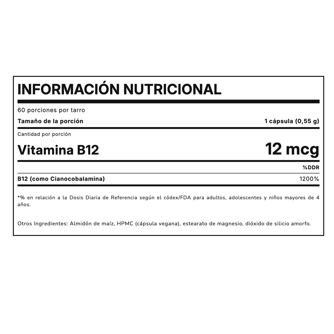 VITAMINA B12  (60 Cápsulas) STRIVE