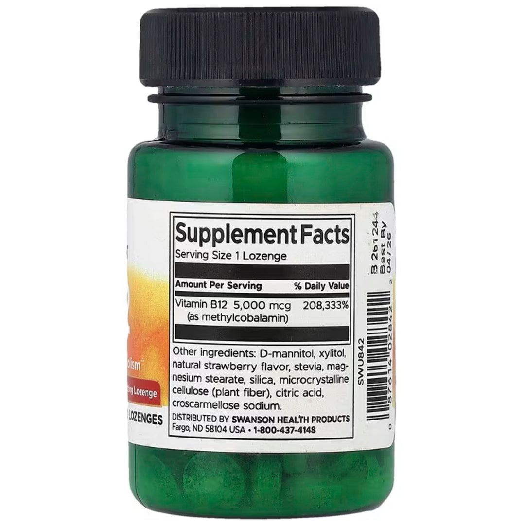 B12 5000 MCG 60 TABLETAS SUBLINGUAL SWANSON
