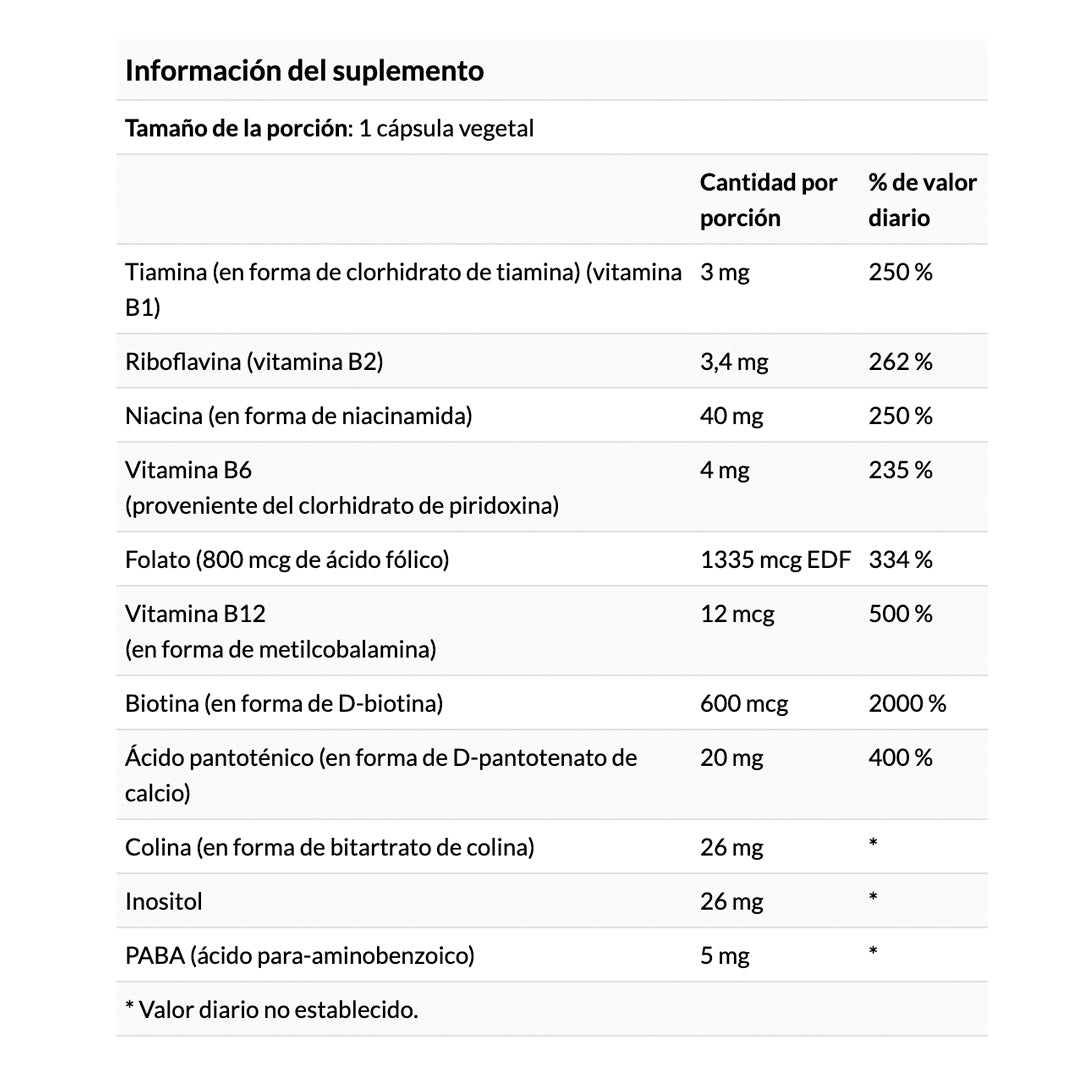 Daily B-Complex (100! Cápsulas Veganas) Swanson