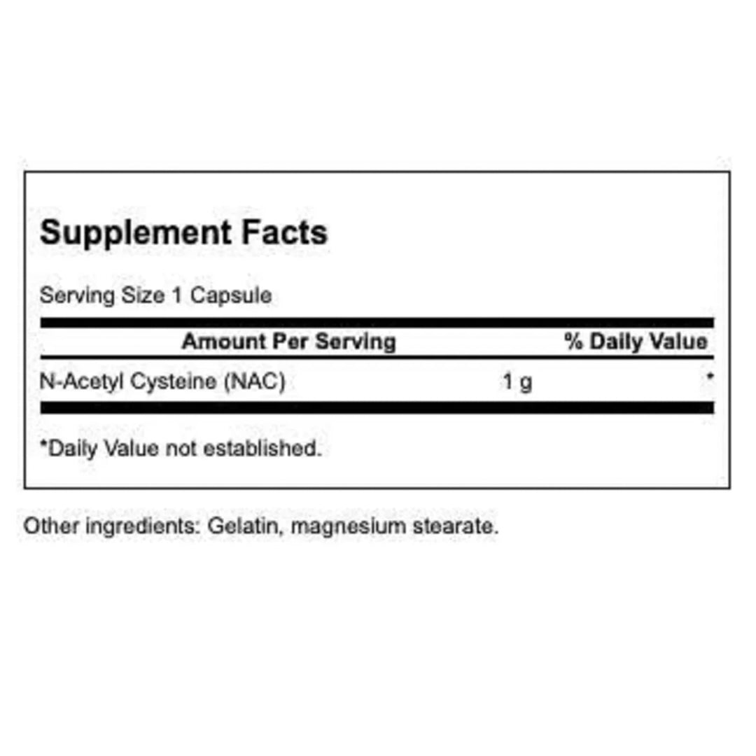 NAC N-Acetyl Cysteine 1000 Mg (60 Cápsulas) Swanson