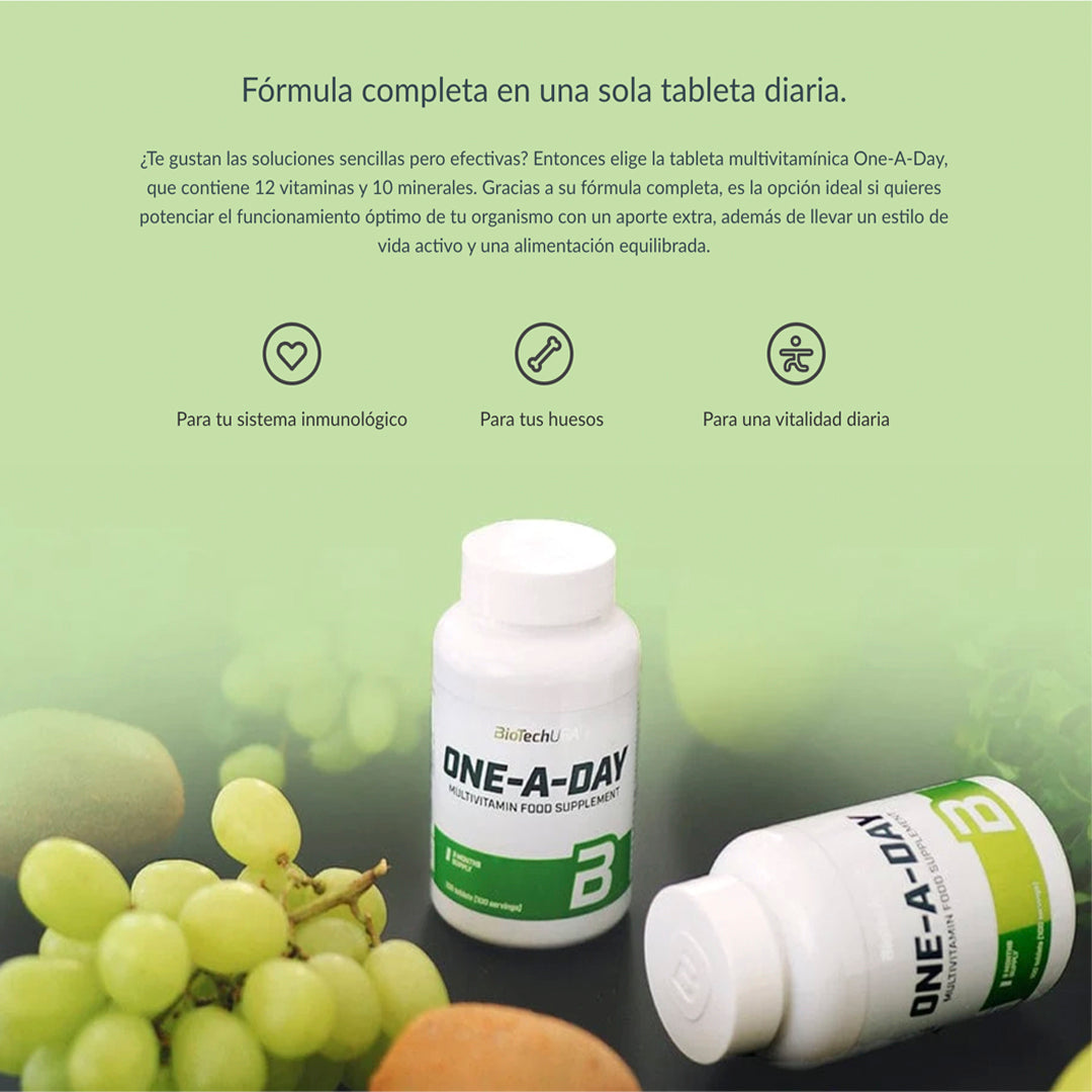 2 ONE A DAY MULTIVITAMINAS BIOTECHUSA (100 TABLETAS)