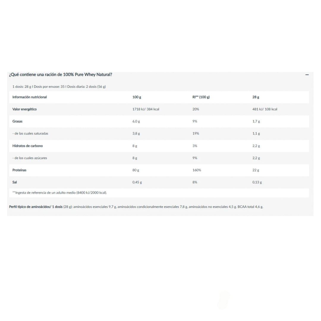 100% PURE WHEY NATURAL 1 KG BIOTECH