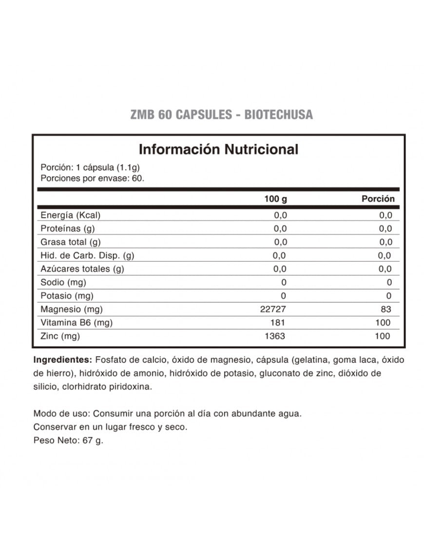 ZMB 60 càpsulas BiotechUSA-ZMB-One Nutrition-BiotechUSA