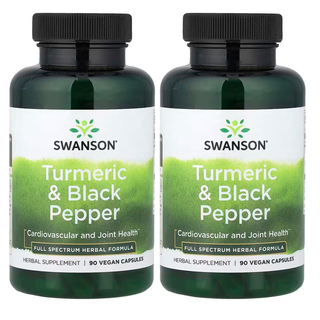 2 TUMERIC BLACK PEPPER (CURCUMA Y PIMIENTA NEGRA) 90 CÁPSULAS SWANSON