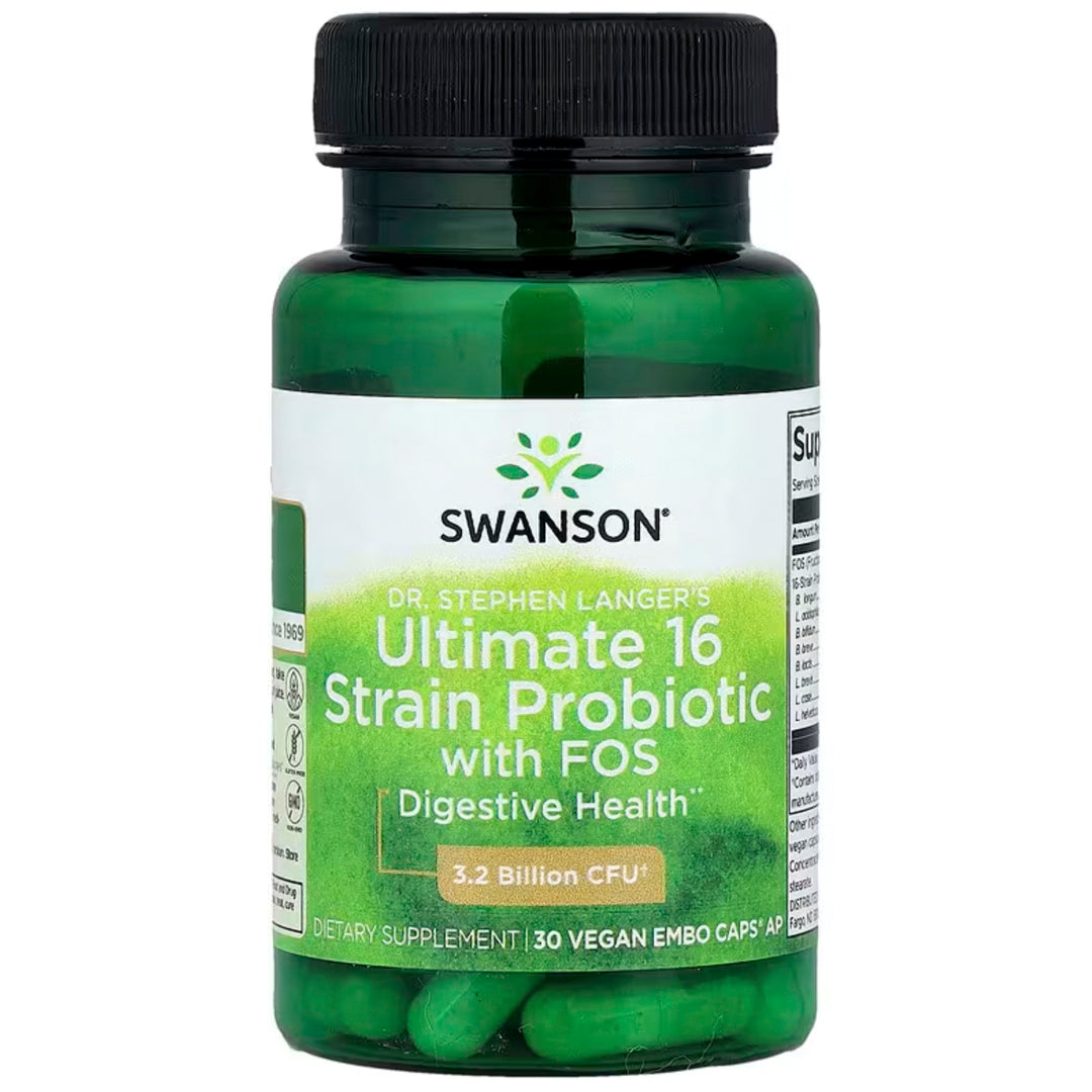 Ultimate16 Strain Probiotic With FOS (30 Cápsulas veganas) Swanson