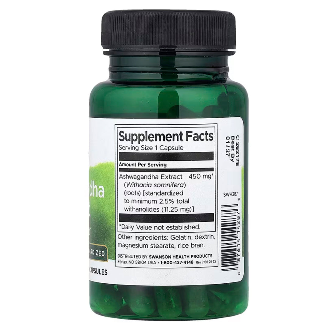 ASHWAGANDHA  EXTRACT (450 Mg) 60 cap Swanson--One Nutrition-SWANSON