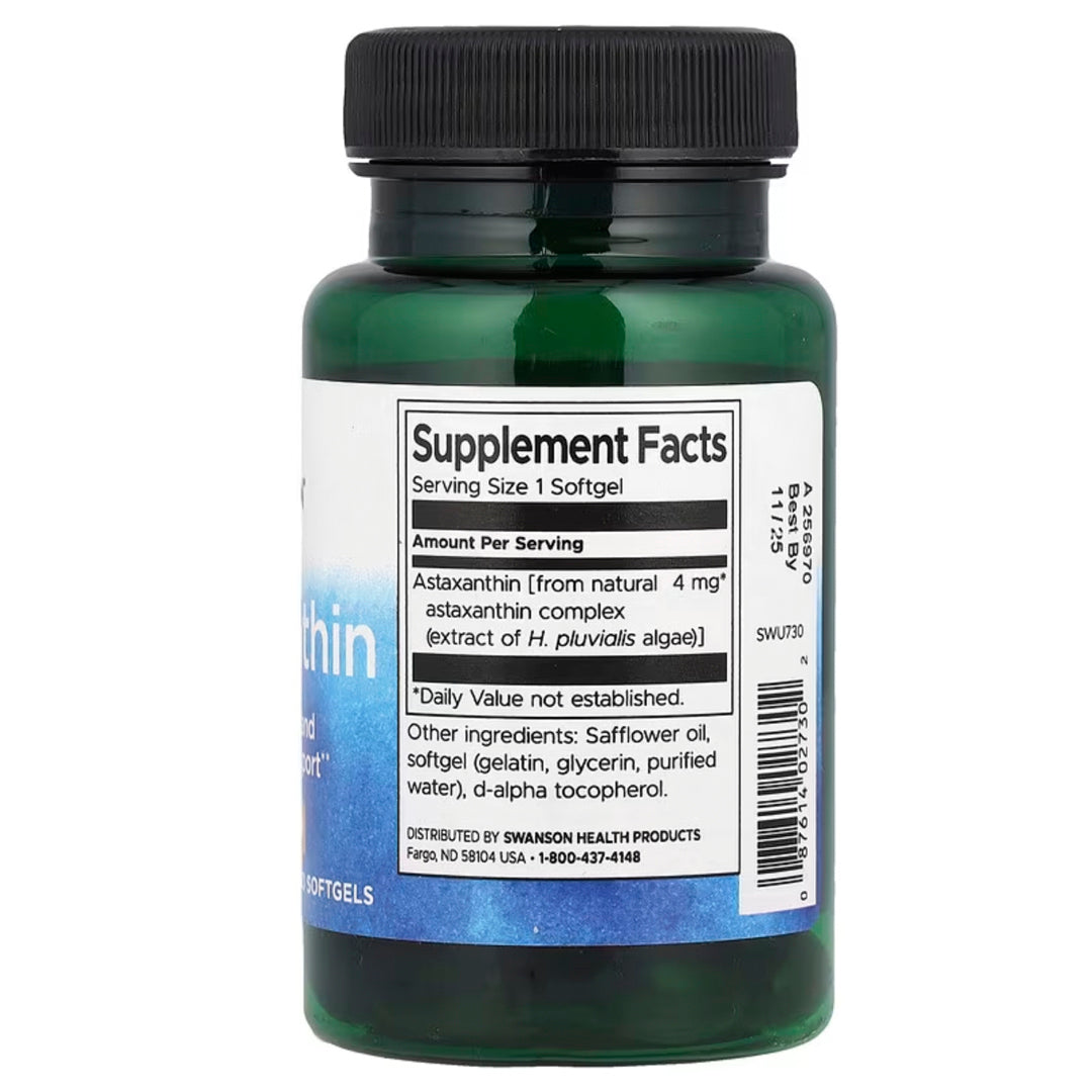 Astanxantina (4 Mg) 60 Capsulas Swanson