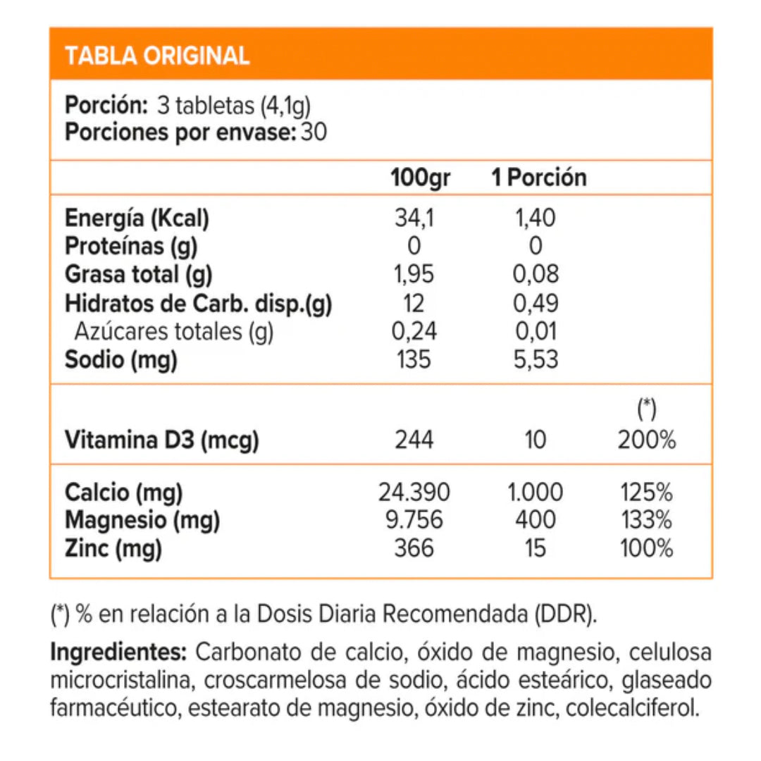 Calcio Magnesio Zinc + Vitamina D (90 tab) SUNVIT-Vitamina-One Nutrition-Sunvit