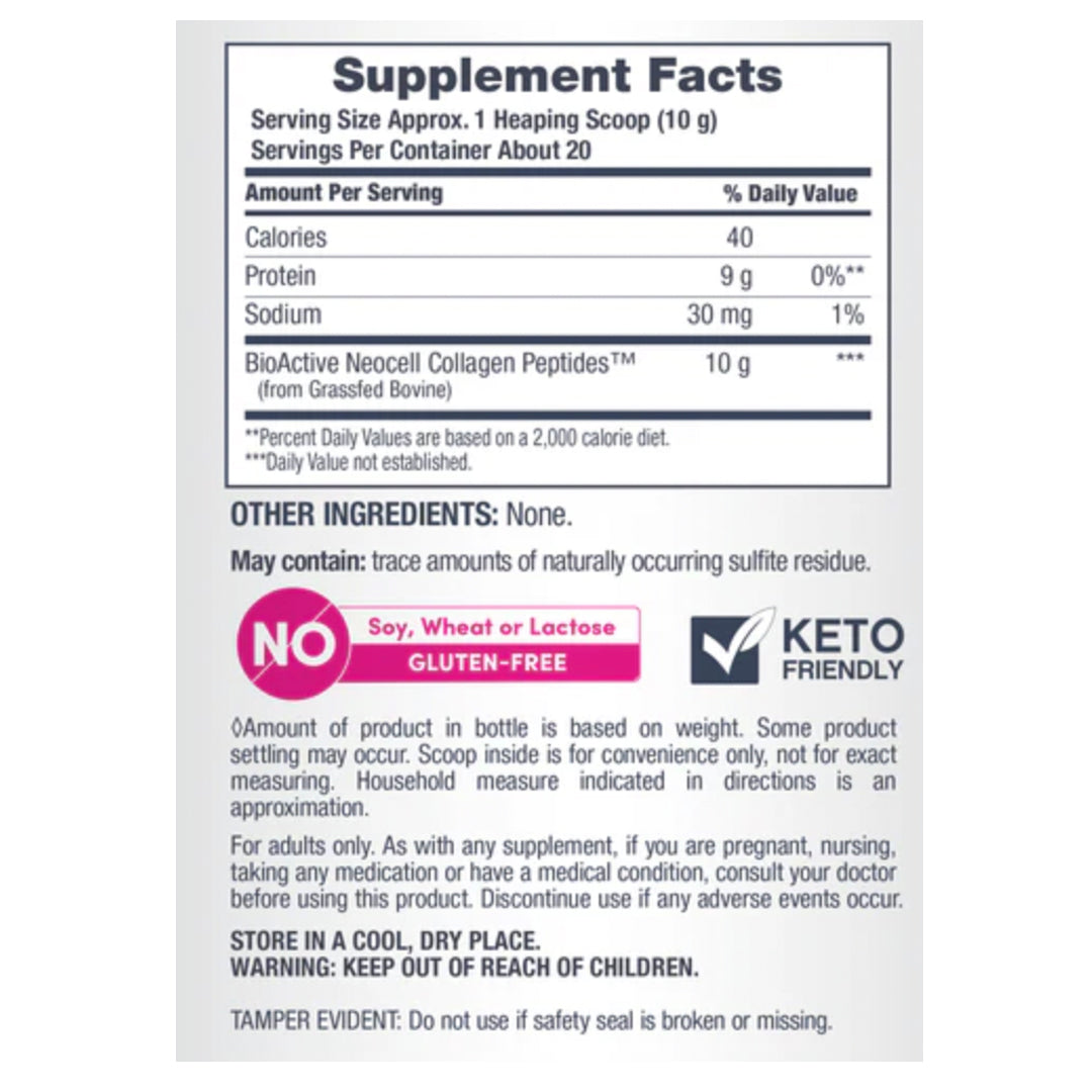 Péptidos de Colágeno Alimentados con Pasto (200 Gr) Neocell