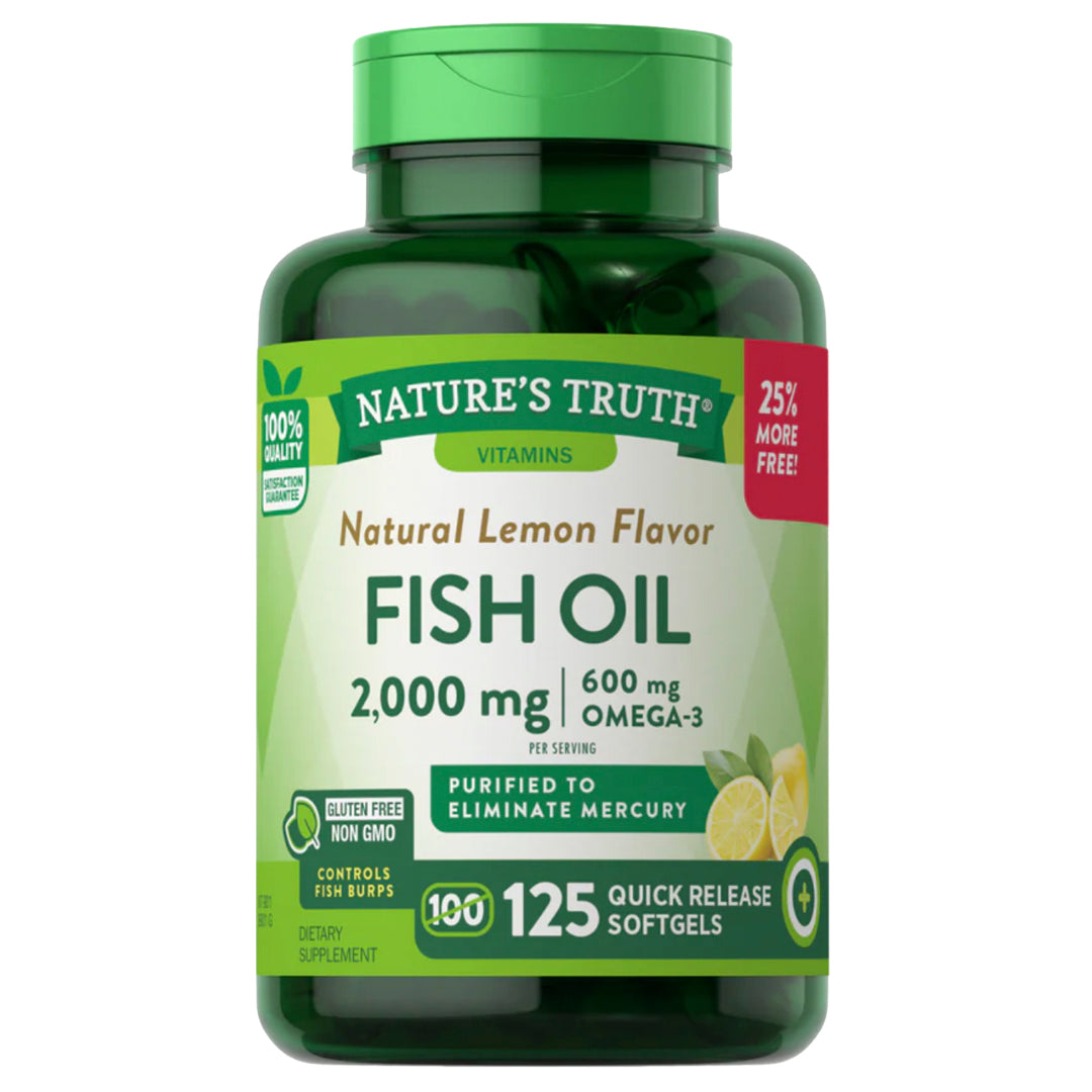 Omega 3 Fish Oil (2000 mg) 125 Cápsulas Blandas Nature´s Truth--One Nutrition-NATURE´S TRUTH