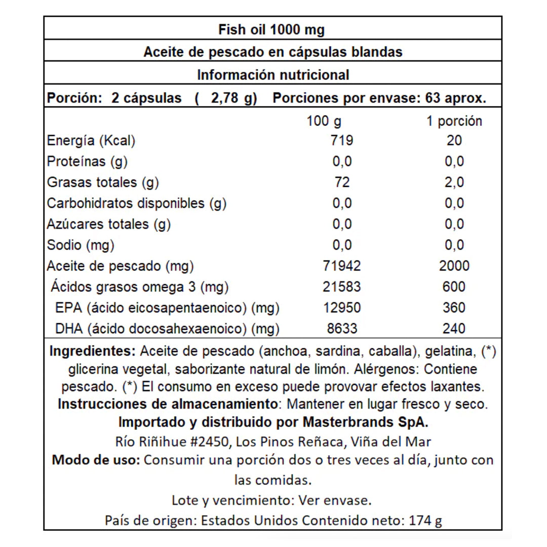 Omega 3 Fish Oil (2000 mg) 125 Cápsulas Blandas Nature´s Truth--One Nutrition-NATURE´S TRUTH