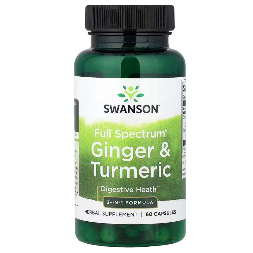 Jengibre & Cúrcuma Full Spectrum 60 Cápsulas Swanson