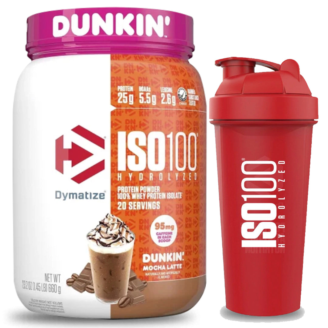 ISO 100 DUNKIN 1.4 LB EDICIÓN LIMITADA DYMATIZE + SHAKER EDICIÓN LIMITADA
