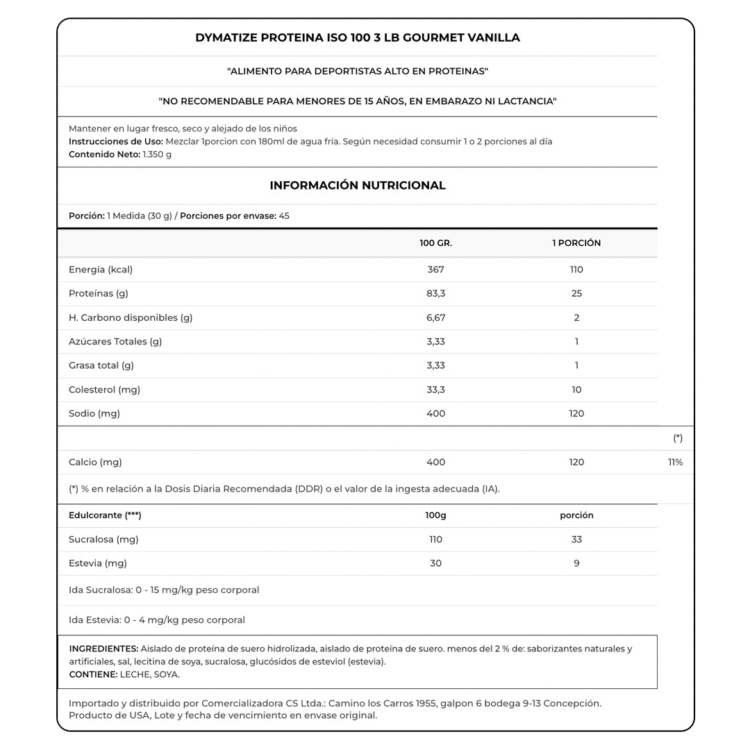 ISO 100 (3 LB) DYMATIZE