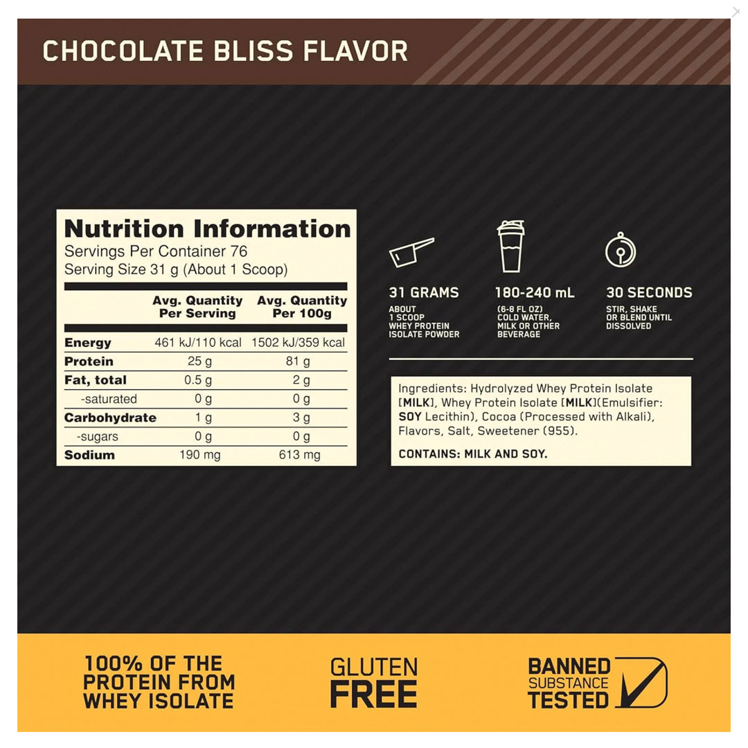 100% WHEY PROTEIN ISOLATE GOLD STANDARD (5 LB) OPTIMUM NUTRITION
