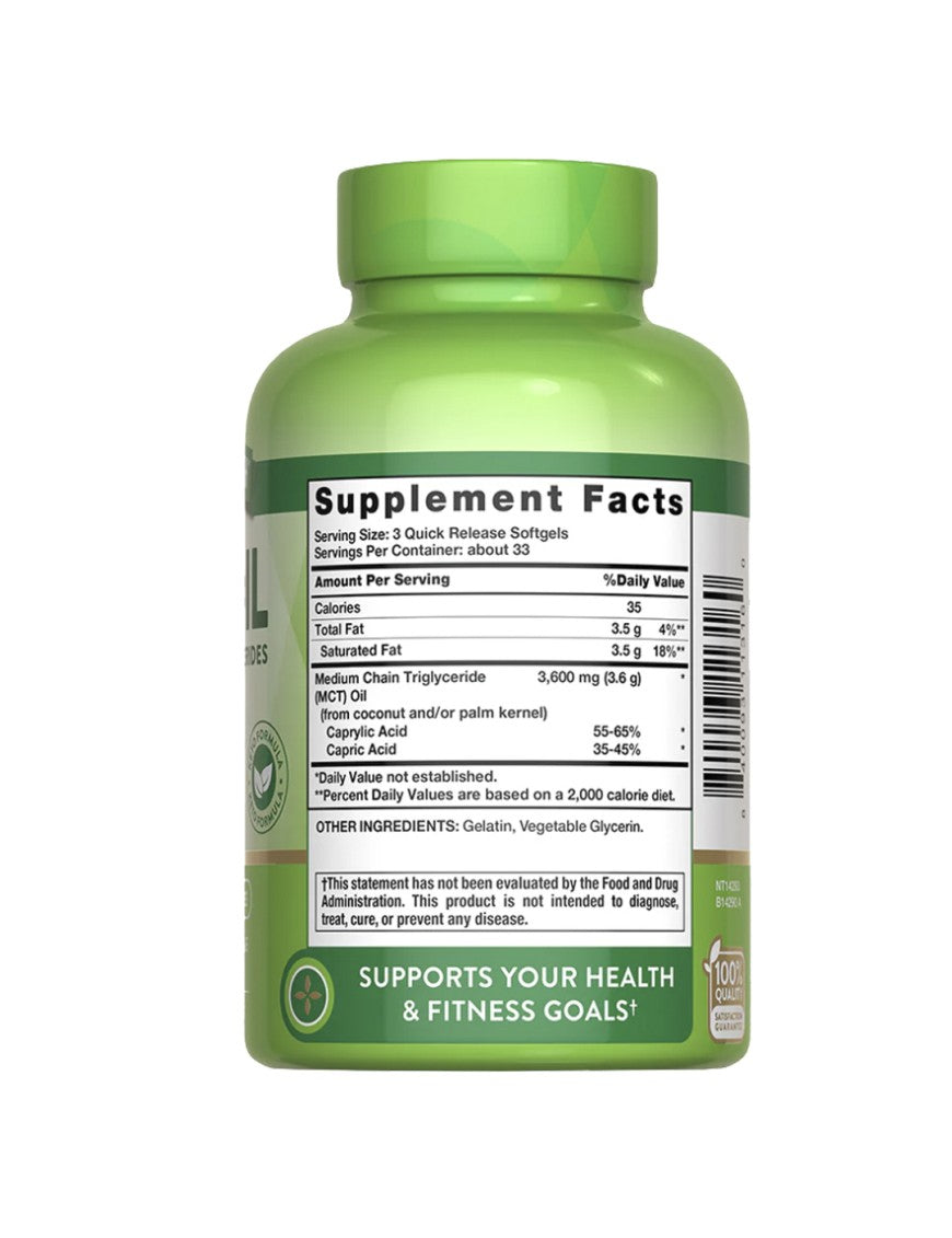 MCT OIL (100 CAP) NATURE´S TRUTH--One Nutrition-NATURE´S TRUTH