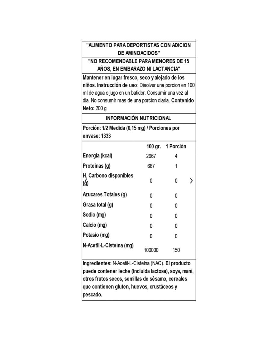 NAC N-Acetil L-Cisteína (200 Gr) Ostrovit--One Nutrition-OSTROVIT