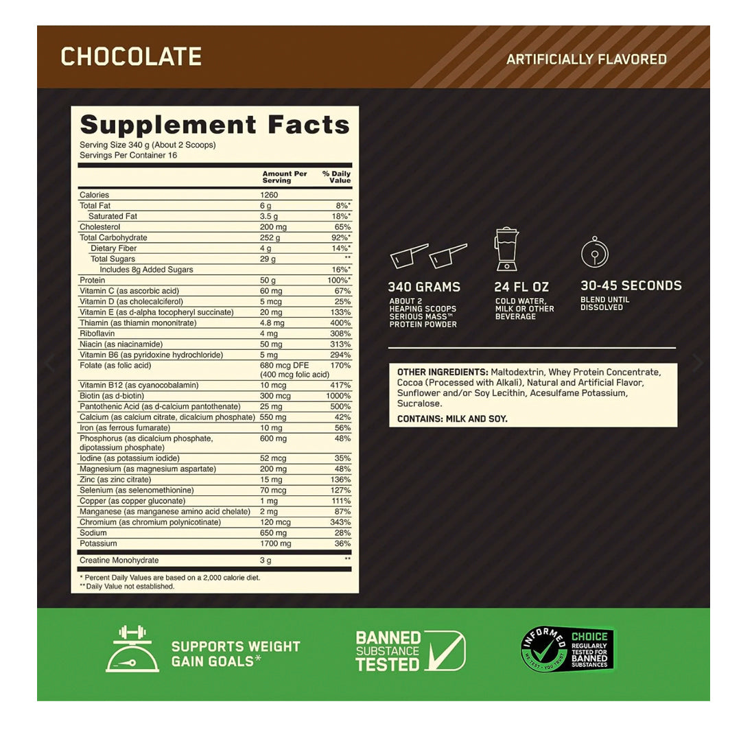 Serious Mass (12 lb) Optimum Nutrition