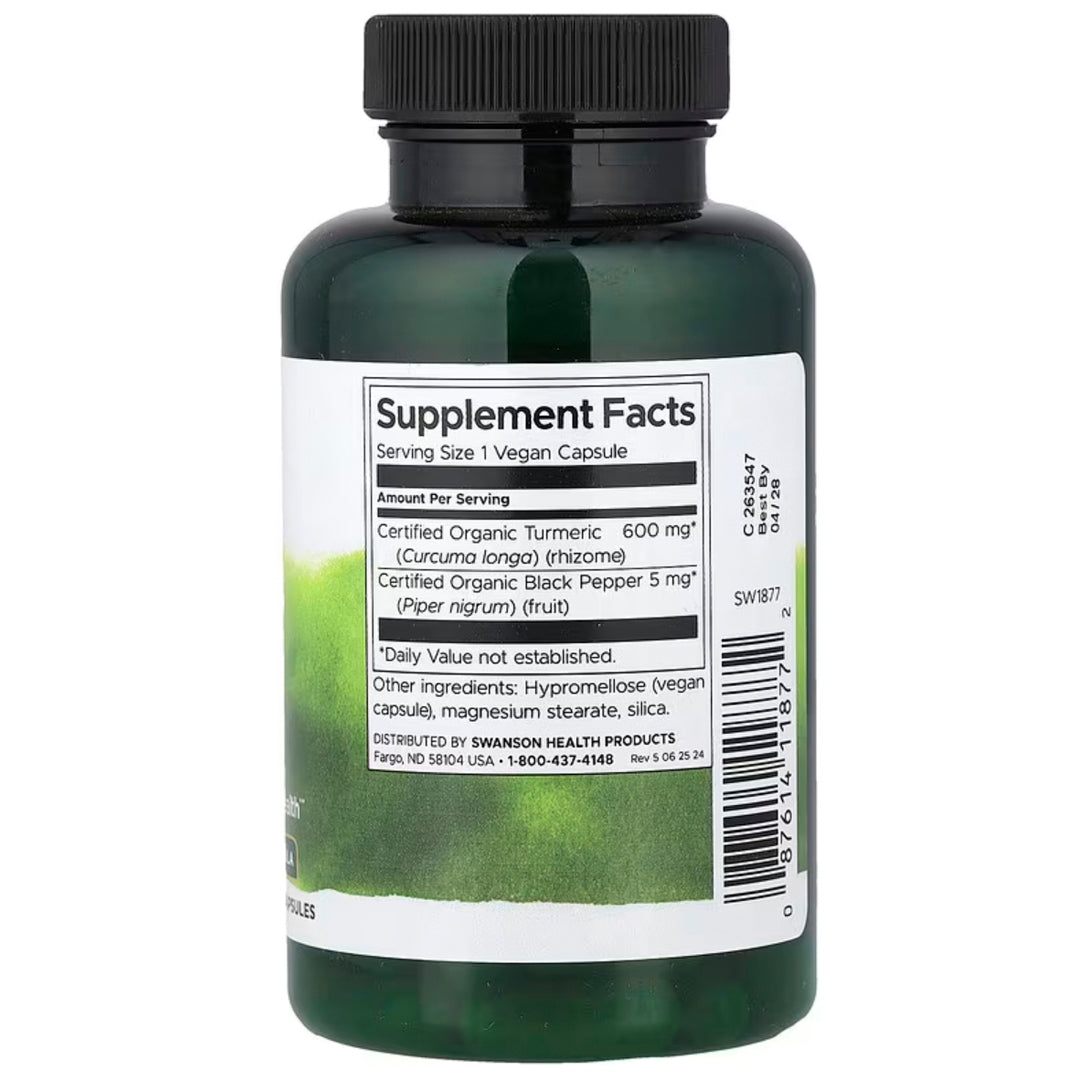 2 TUMERIC BLACK PEPPER (CURCUMA Y PIMIENTA NEGRA) 90 CÁPSULAS SWANSON