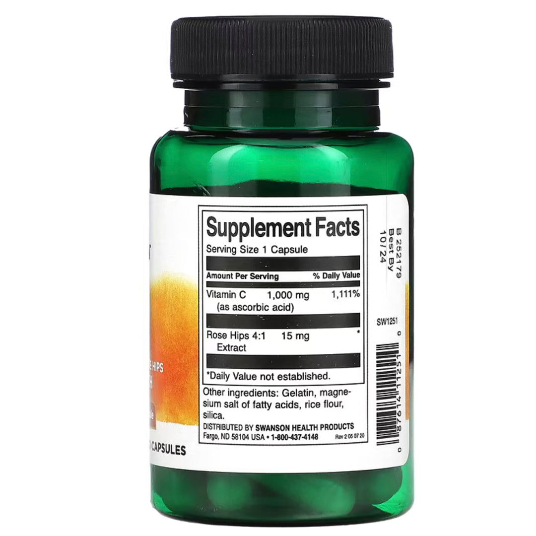 VITAMINA C (1000) 30 CAP SWANSON--One Nutrition-SWANSON