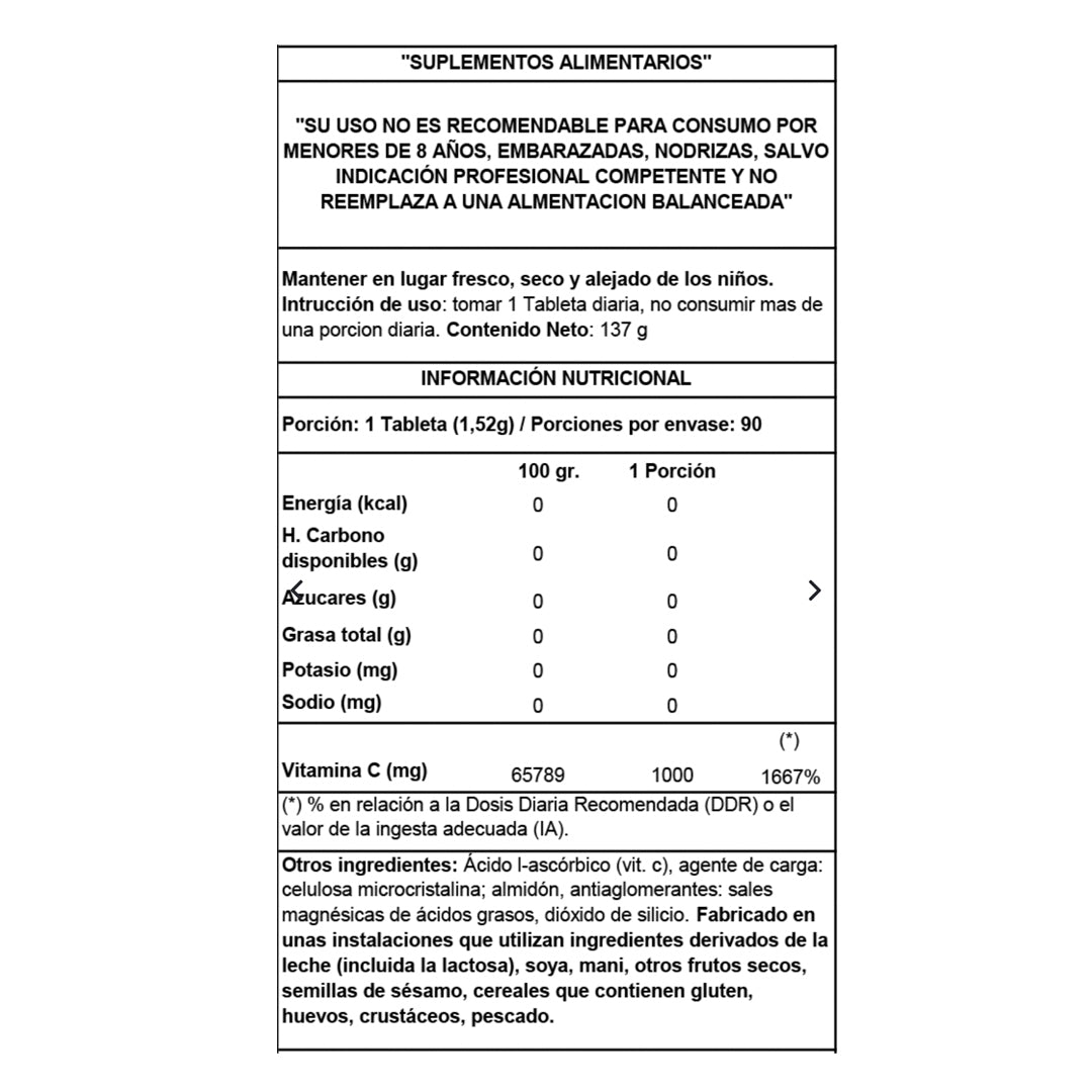 Vitamina C 1000 Mg (90 cap) Ostrovit--One Nutrition-Ostrovit